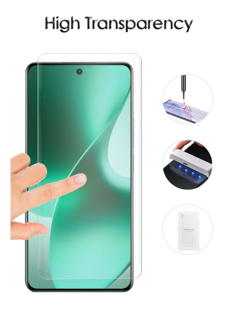 لـ Realme 15 Pro - واقي شاشة زجاجي مقسى متقدم UV فائق الجودة ، لاصق كامل UV مناسب للحالات مع وضوح HD مع مجموعة تركيب - Image 2