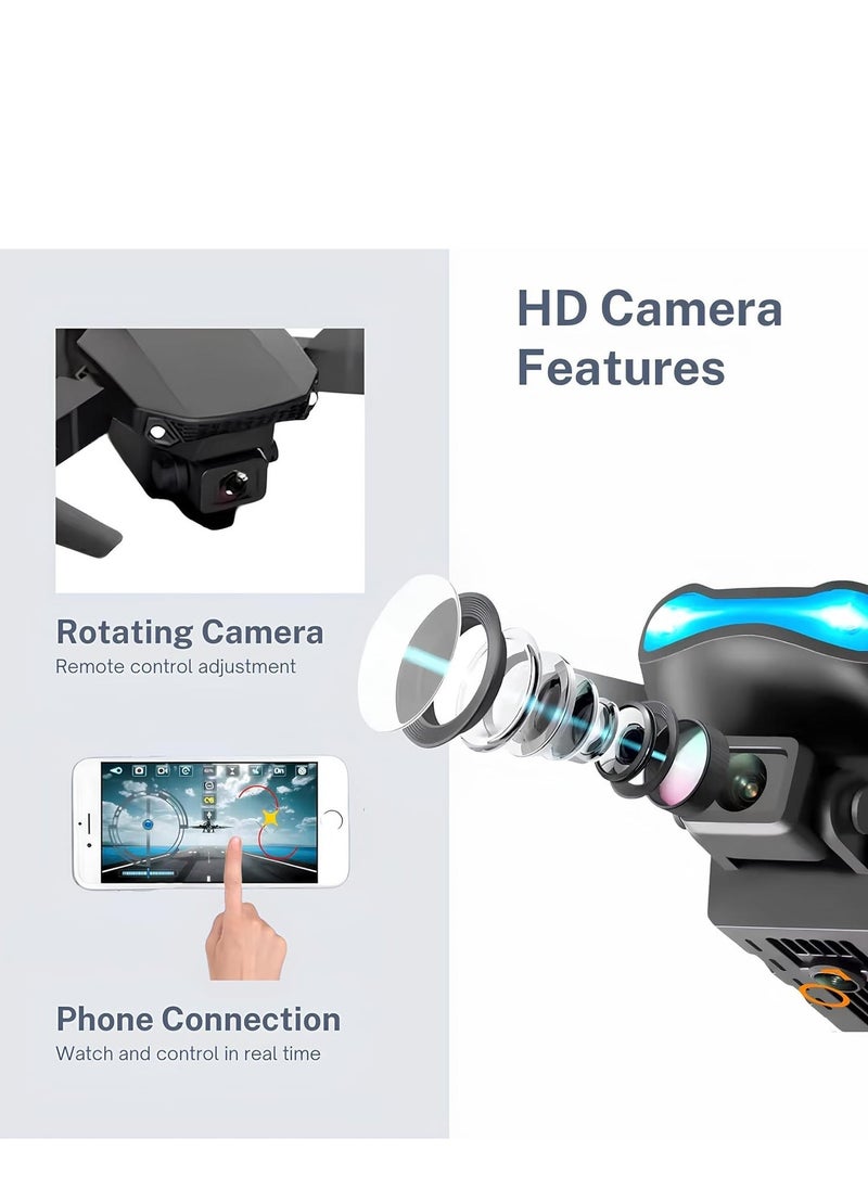 ELTRAZONE Drone with HD Camera E99 Black – Remote Controller, FPV WiFi Live Streaming, Foldable Quadcopter for Kids & Adults – Drone X Pro with Long Battery Life, Easy Control, and Stunning Aerial Footage – Ideal for Beginners - Image 3