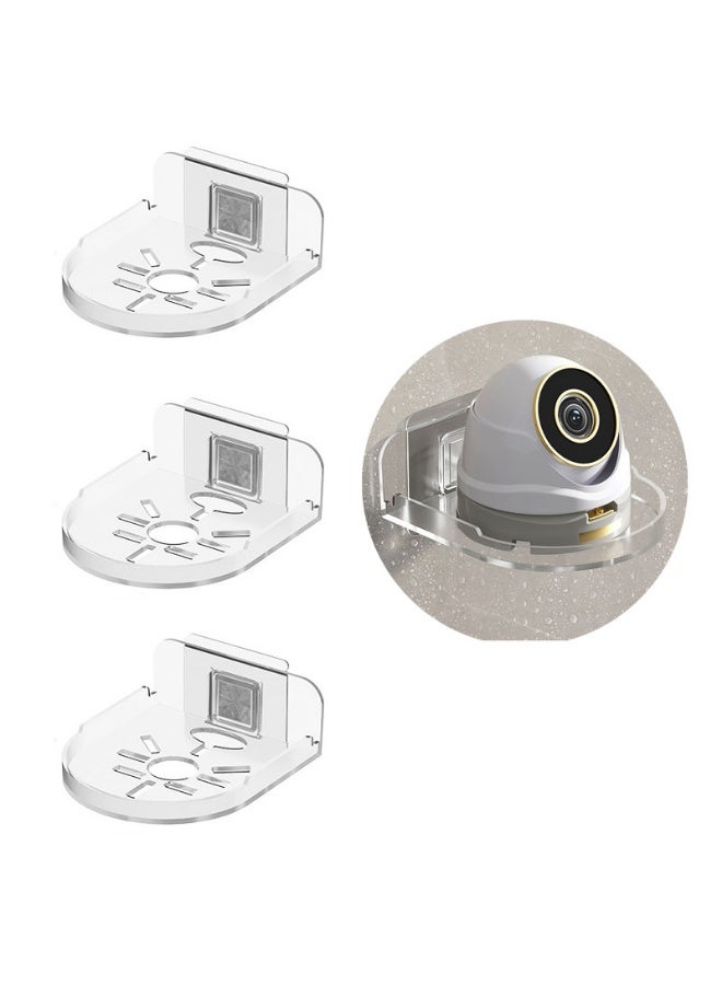 3 Pcs Acrylic Small Wall Shelf Security Camera Wall Mount Holder Easy to Install No Drill 12*9.5*3.5cm - Image 1