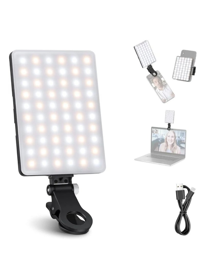 traditious - Portable Rechargeable RGB Selfie Light – 2500K-9000K Dimmable Full Color Video Light for Phone, Laptop, Tablet & Camera | Clip-On LED for Selfies, Vlogs, Video Conferencing - Image 1