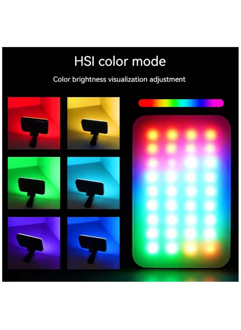 traditious - Portable Rechargeable RGB Selfie Light – 2500K-9000K Dimmable Full Color Video Light for Phone, Laptop, Tablet & Camera | Clip-On LED for Selfies, Vlogs, Video Conferencing - Image 1