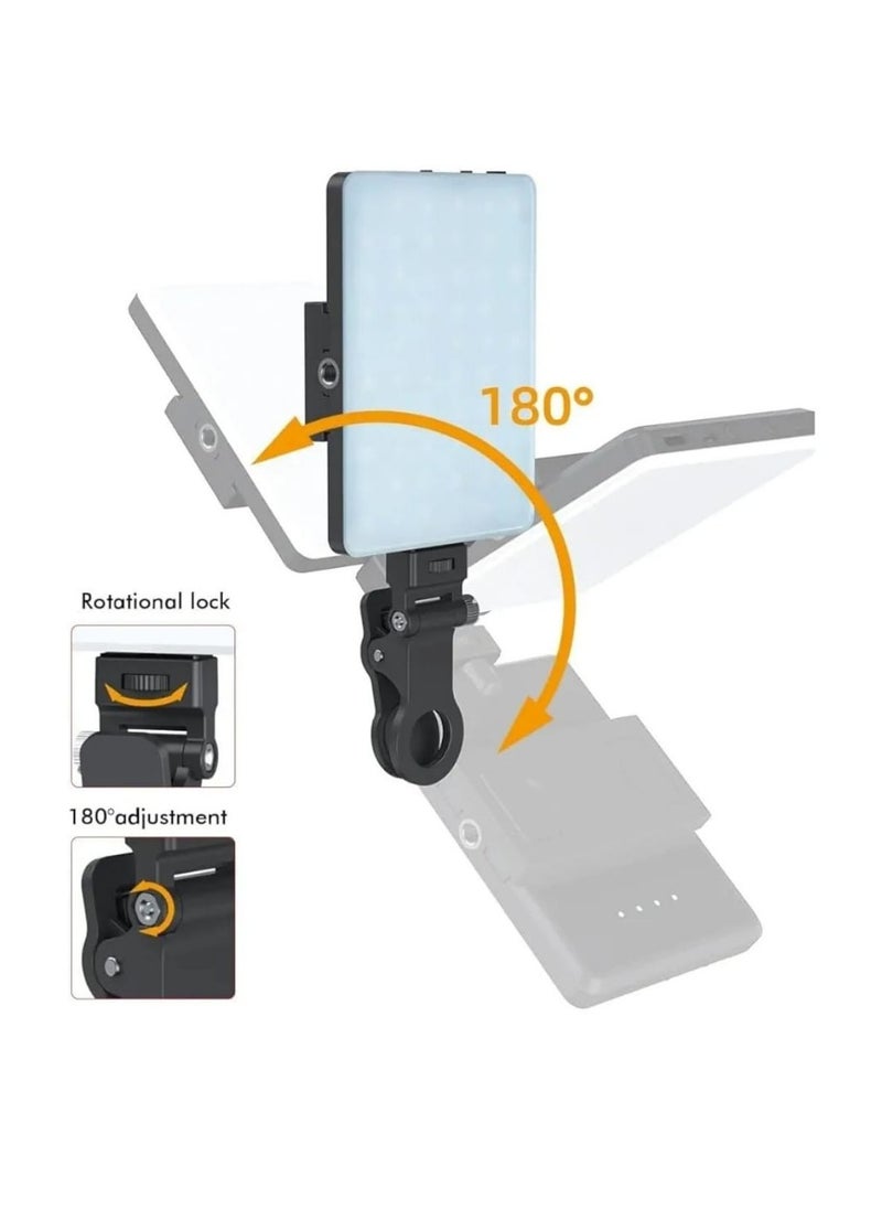 traditious - Portable Rechargeable RGB Selfie Light – 2500K-9000K Dimmable Full Color Video Light for Phone, Laptop, Tablet & Camera | Clip-On LED for Selfies, Vlogs, Video Conferencing - Image 1