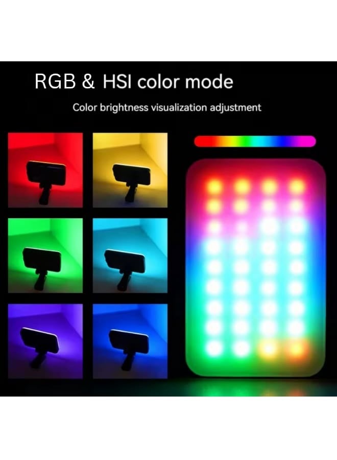 traditious Portable Rechargeable RGB Selfie Light – 3200K-6500K Dimmable Full Color Video Light for Phone, Laptop, Tablet & Camera | Clip-On LED for Selfies, Vlogs, Video Conferencing - RGB - Image 2