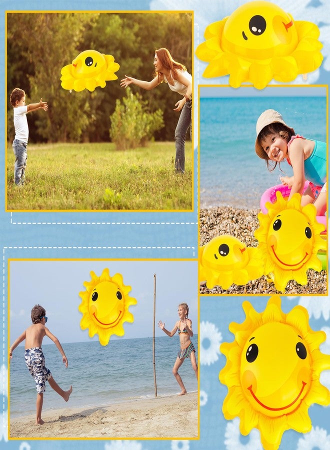 Feradny 6 Pack 16 inch Inflatable Sun Beach Balls Sun Shaped Mini Beach Ball Pool Balls for Summer Pool Games Birthday Pool Party Supplies - Image 5