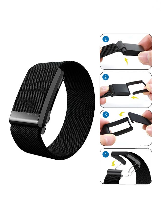 CATANES Premium Adjustable Nylon Strap for WHOOP 5, MG,One, Peak and Life – Lightweight & Breathable Replacement Band - Black - Image 2