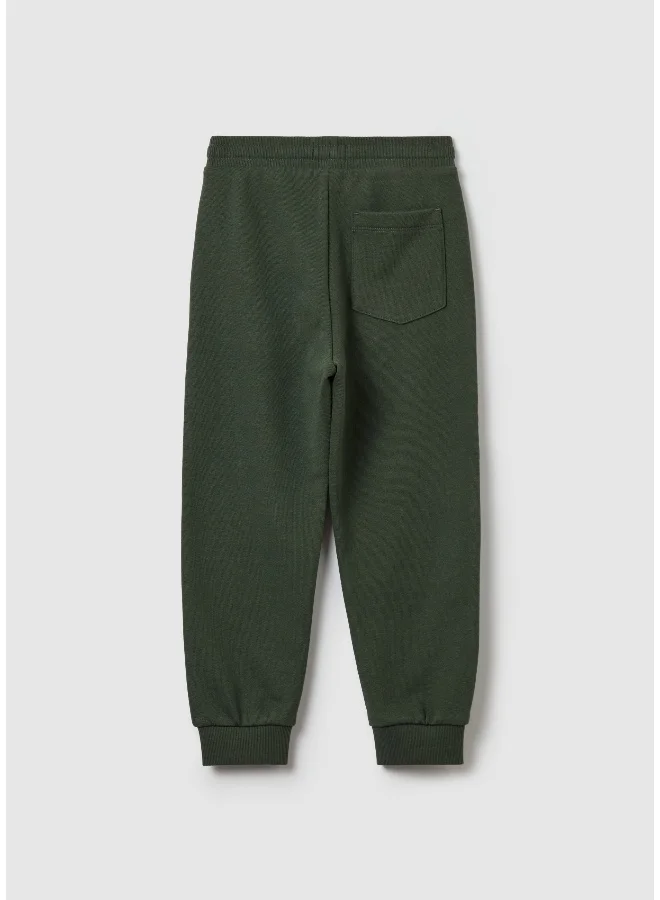 Ovs Fleece joggers with drawstring and print