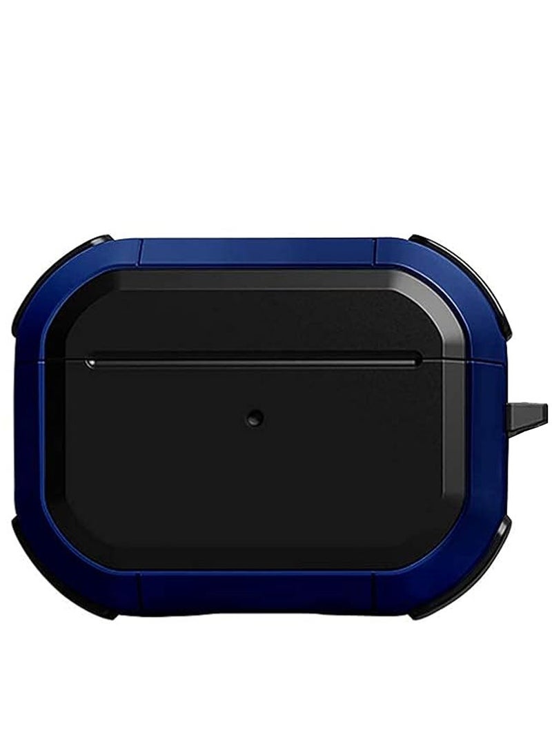 AirPods Pro 2 Case Cover with Keychain Rugged Armor Designed Compatible for Airpods Pro 2nd Case 2023 2022 and Airpods Pro 2019 Case for Women Men Front LED Visible Blue - Image 1