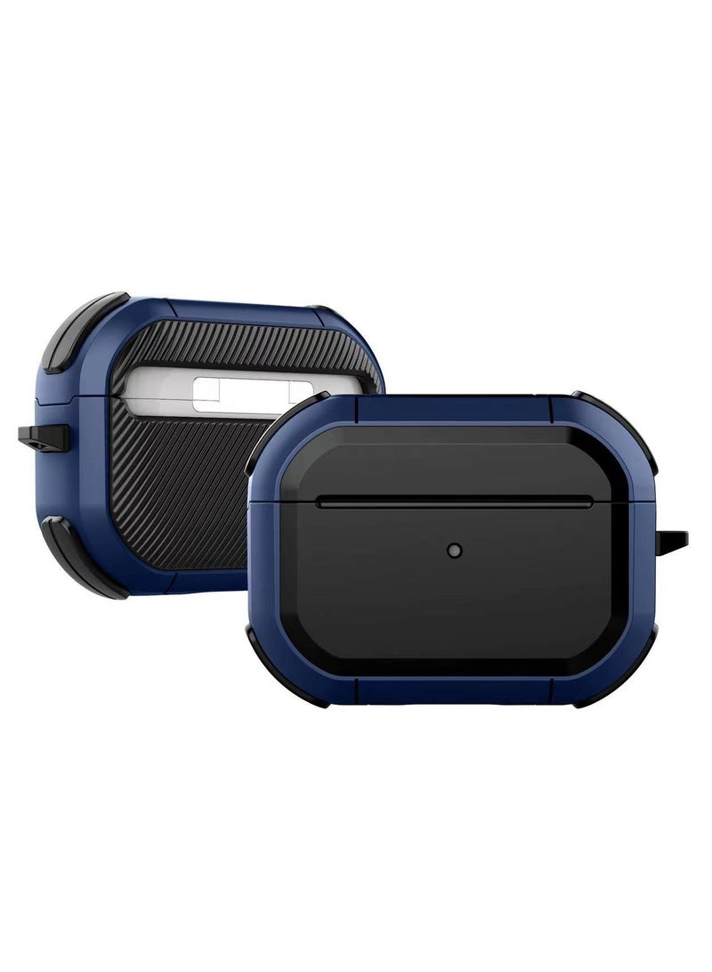 AirPods Pro 2 Case Cover with Keychain Rugged Armor Designed Compatible for Airpods Pro 2nd Case 2023 2022 and Airpods Pro 2019 Case for Women Men Front LED Visible Blue - Image 2