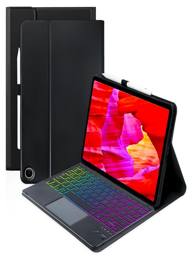 MePadKey Touchpad Keyboard Case for Amazon fire Max 11 11.0-inch 2023(13th Generation),Rainbow Backlight Rechargeable Detachable Keyboard with Pen Holder for Tablet Cover (Black+Black) - Image 1