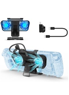 Generic RGB Cooling Fan Dock for Steam Deck & Nintendo Switch OLED, USB-C Powered with Adjustable Speed & Blue RGB Lighting, Includes Stand & USB-C Adapter.  - Image 1