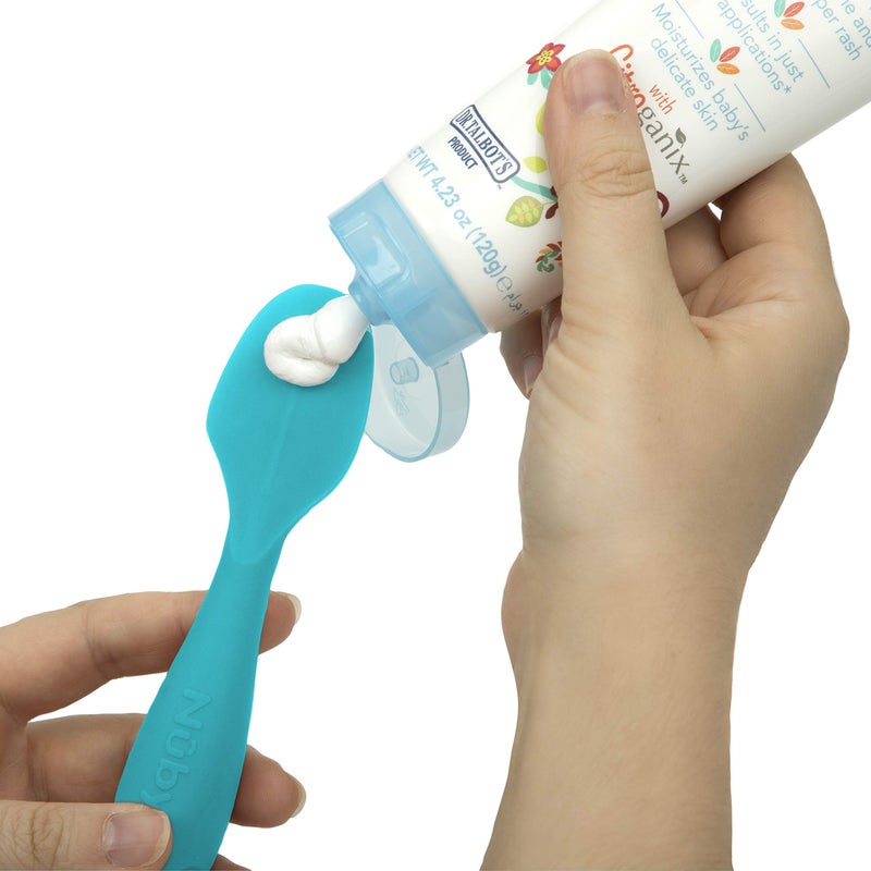 Nuby Dr. Talbots Silicone Diaper Cream Brush with Suction Base, Aqua - Image 2