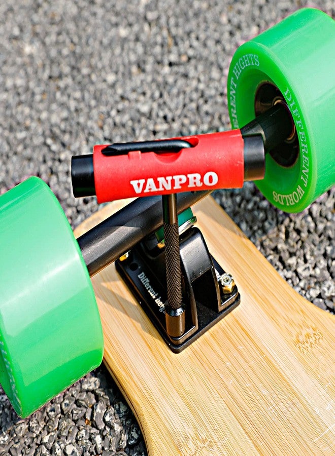 Vanpro All-In-One Skate Tools Multi-function Portable Skateboard T Tool Accessory with T-type Allen Key and L-type Phillips Head Wrench Screwdriver(Snow Upgrade-Red Pack of 1) - Image 4