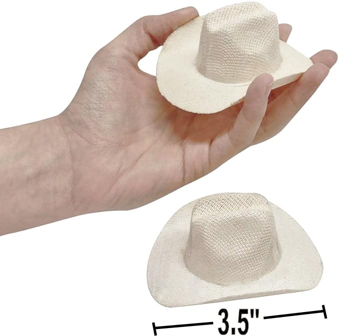 More Fiesta 12 Mini Cowboy Cowgirl Rodeo Western Hats, 3.5 Inches Size - Image 2