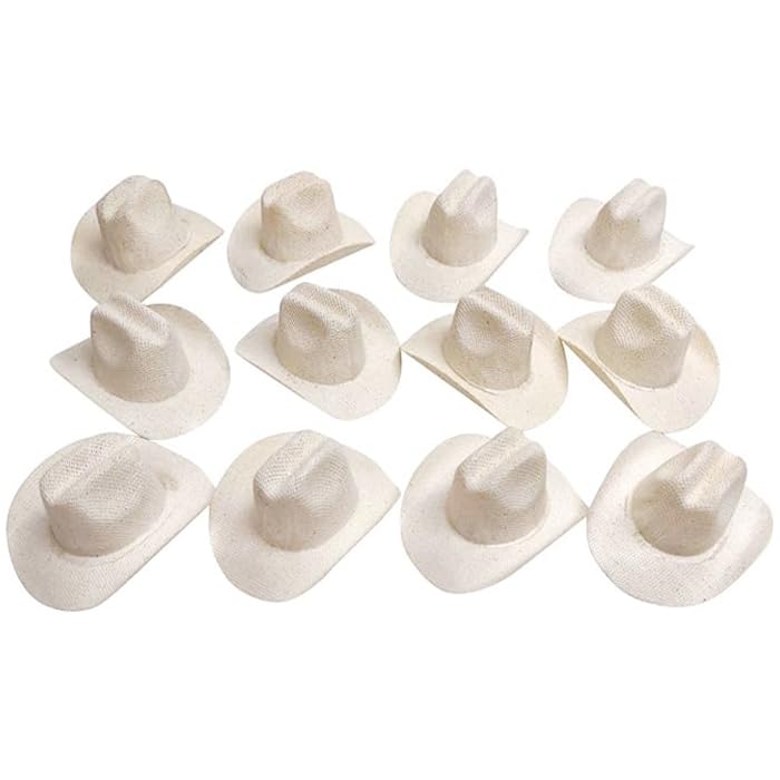 More Fiesta 12 Mini Cowboy Cowgirl Rodeo Western Hats, 3.5 Inches Size - Image 1