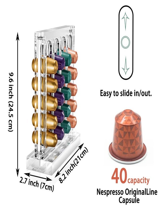 DuvinDD Coffee Pod Holder for Nespresso Original Line Capsule Holder Acrylic Magnetic Coffee Pods Organizer, Freestanding or Magnetic to the Fridge, Hold 40 Capsule Pods Capacity Storage Rack - Image 5