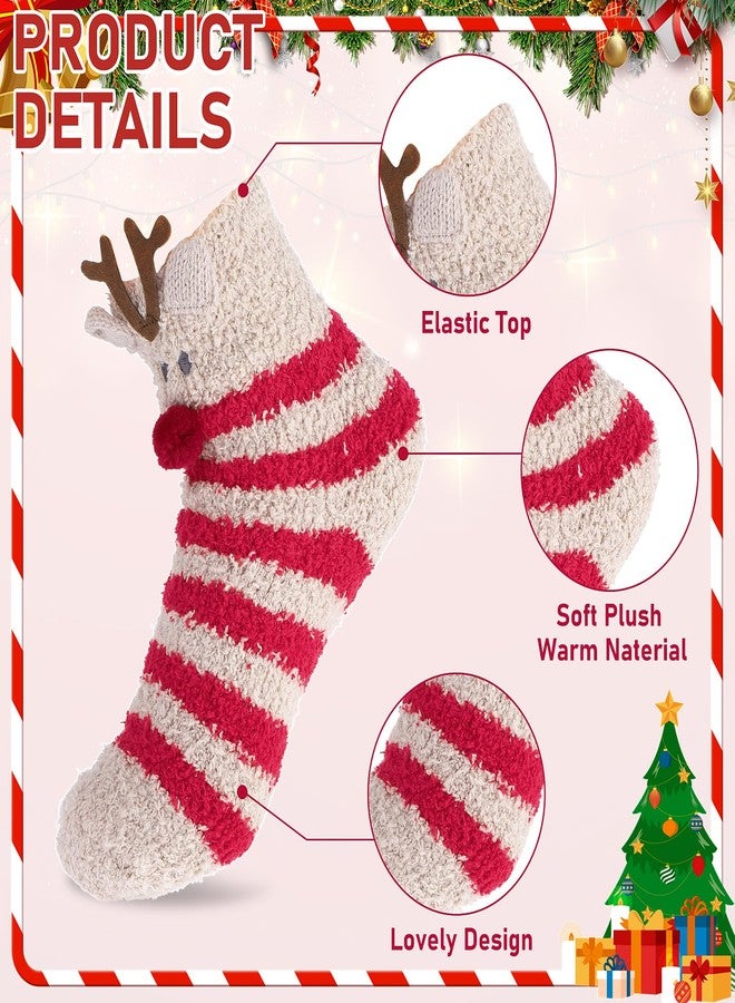 Amaxiu Christmas Fuzzy Socks,2 Pairs Coral Fleece Soft Winter Warm Slipper Sock for Women Girls Xmas Holiday Party Gifts (A) - Image 5