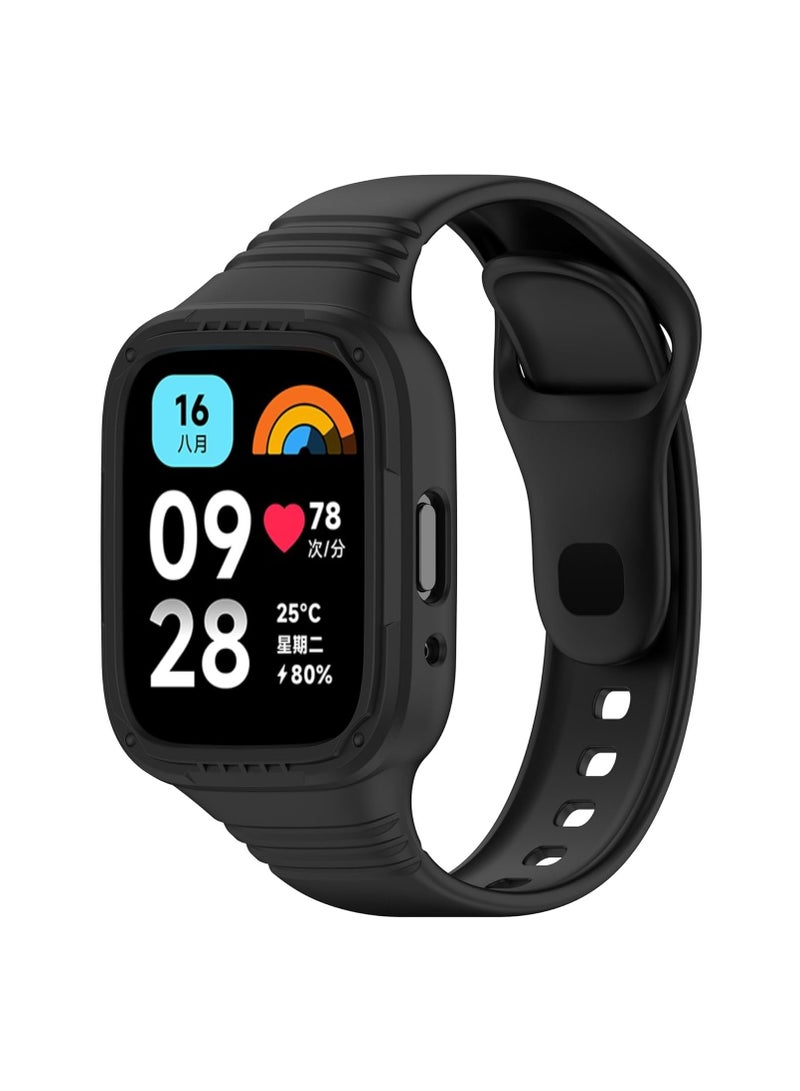 Strap for Redmi Watch 3 Lite/Redmi Watch 3 Active,Adjustable Silicone Sport Band Replacement for Redmi Watch 3 Lite/Redmi Watch 3 Active,Black - Image 2