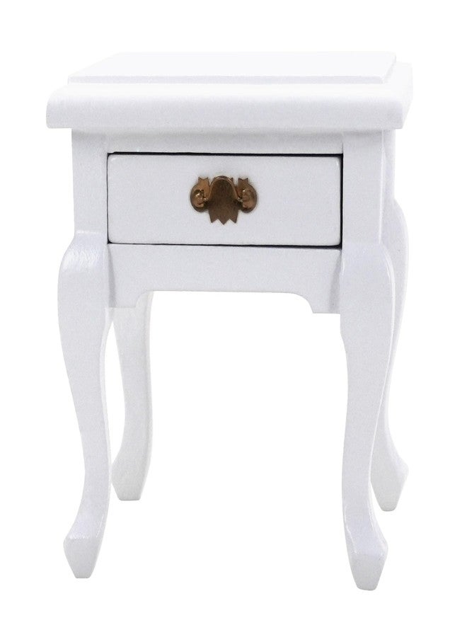 CHAMBERY 1:12 Scale Miniature Nightstand Wooden End Table with Pull-Out Drawer Dollhouse Furniture Accessories - Image 1