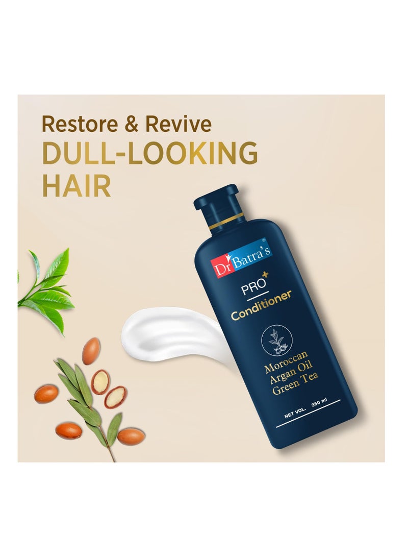 Dr Batra's PRO Conditioner Each Enriched with Moroccan Argan Oil Green Tea Vitamin B For Healthy Soft Hair Damage Repair Paraben free 350 ml - Image 2