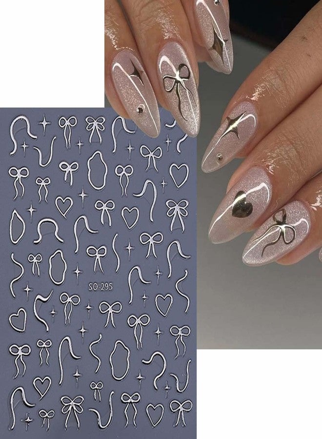 SWEET TREND Christmas Bow Nail Art Stickers: 7 Sheets Red Green Gold Colors Simple Festive Ribbon Bowknot Designs - Self Adhesive Nail Decals for DIY Manicure at Home or Salon - Image 5