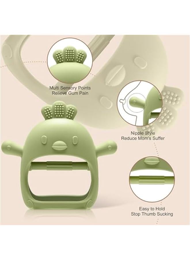 2 Pack  Baby Teething Toys for 0-6 6-12 Months, Never Drop Infant Teether Teething Mitten Toys for 3 6 9 12 Months, Newborn  Basket Stuffers Gifts for Baby Boys Girls - Image 2