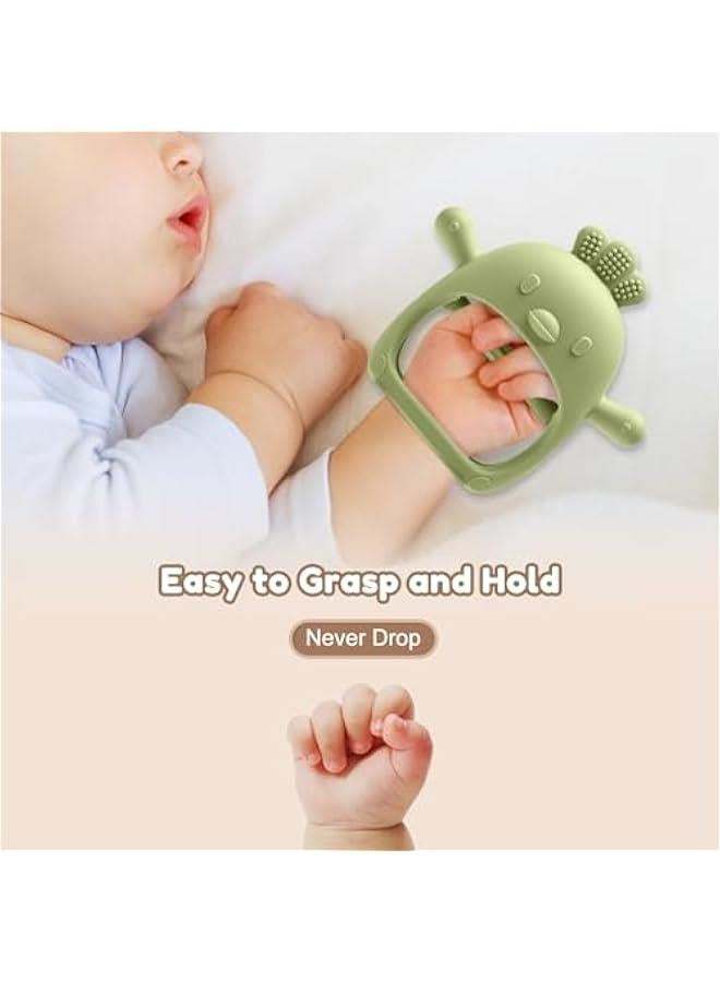 2 Pack  Baby Teething Toys for 0-6 6-12 Months, Never Drop Infant Teether Teething Mitten Toys for 3 6 9 12 Months, Newborn  Basket Stuffers Gifts for Baby Boys Girls - Image 3