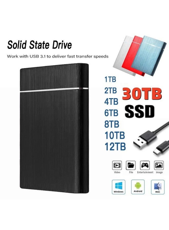 Expansion Mobile Solid State Drive 8TB 12TB 16T High-speed Transmission External Mobile Hard Drive 1TB-Capacity:12TB-Interface:Red - Image 1