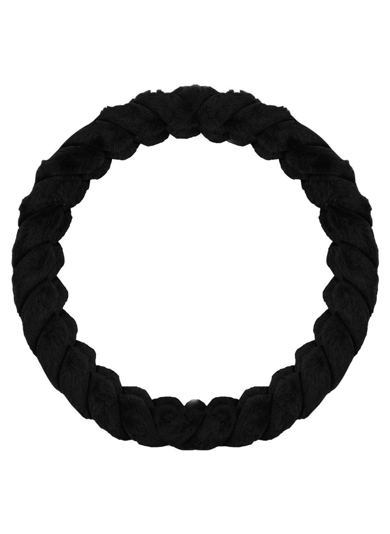 Agc - AGC Steering Wheel Cover for Cars, SUVs, and Trucks – Anti-Slip, Heat-Resistant, Soft Fabric, All-Season Protection for Round Steering Wheels 38cm ST-10184 Black - Image 1