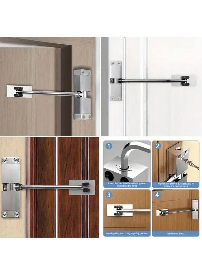 2pcs Black Automatic Door Closer Hydraulic Buffer Adjustable Spring Close Easy Install - Image 3