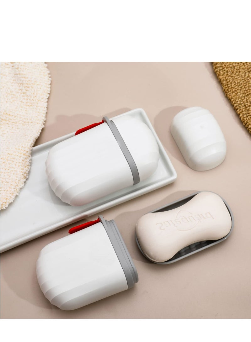 Travel Soap Dishes, 2 Pcs with Lid Cases Box, Waterproof and Leakproof for Bathroom Camp Gym Shower School - Image 2