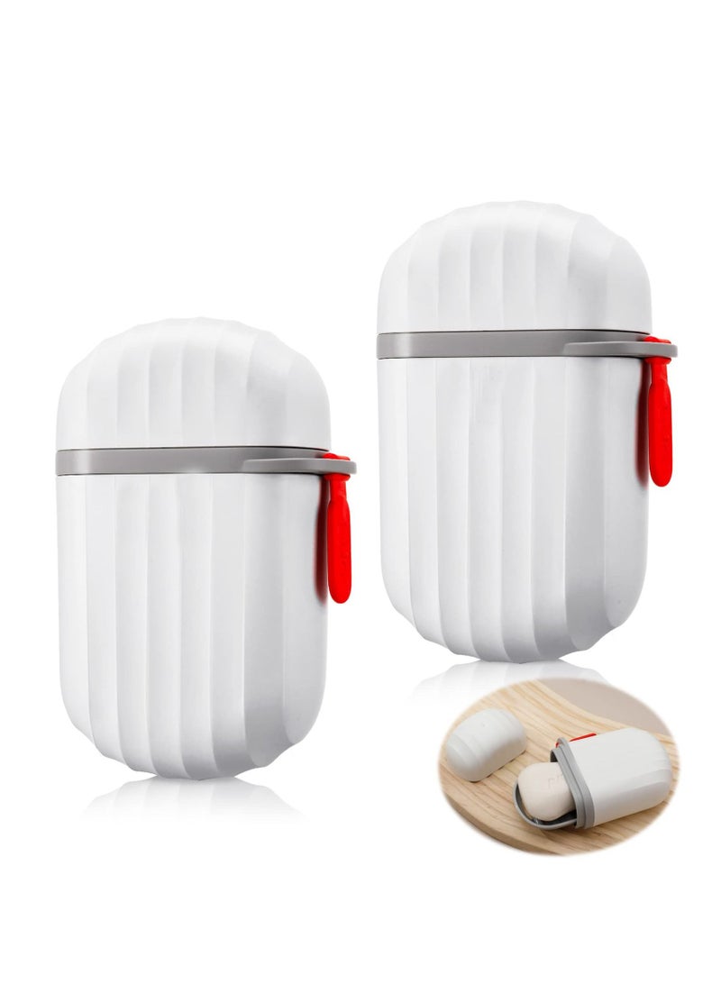 Travel Soap Dishes, 2 Pcs with Lid Cases Box, Waterproof and Leakproof for Bathroom Camp Gym Shower School - Image 1