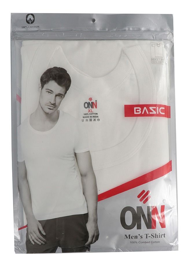 ONN قميص داخلي رجالي من القطن باللون الأبيض  - Image 1