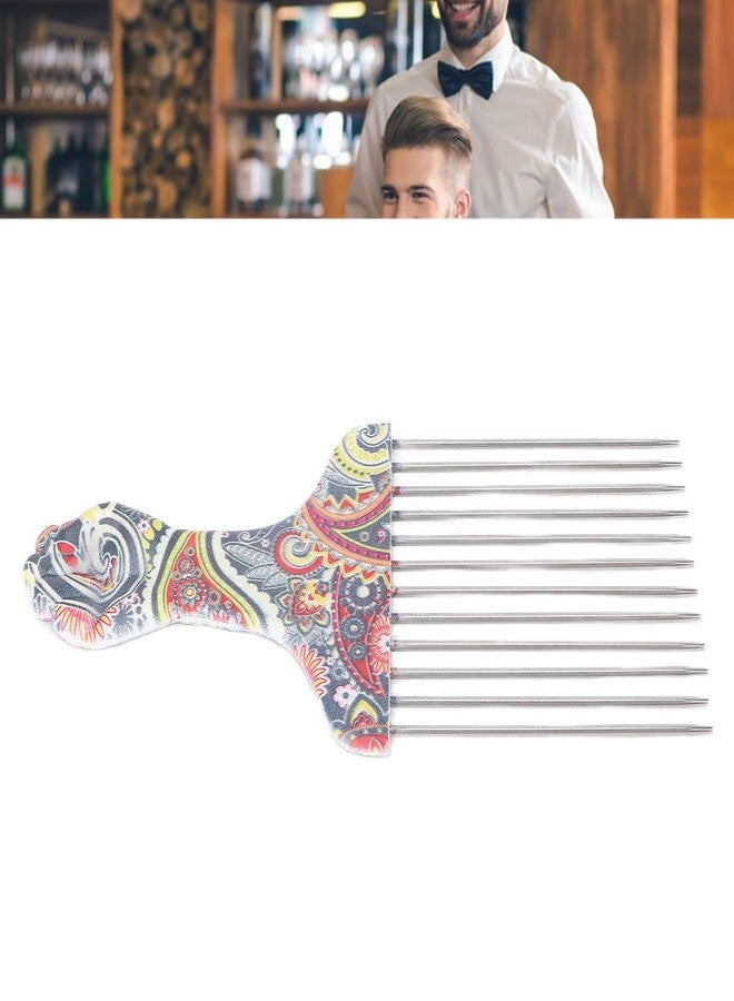 ANGGREK Afro Pick Comb - Stainless Steel Detangler for Curly Hair Styling (Waist flower K4) - Image 3