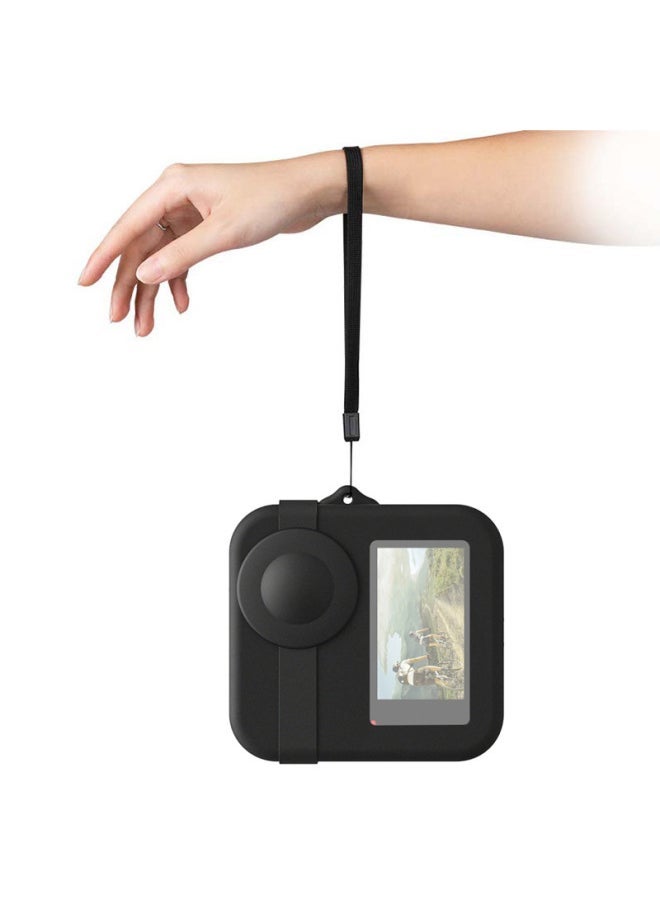 Silicone Protective Cover GoPro MAX 360-degree Panoramic Sports Camera Accessories Anti-drop Lens Cover Protective Shell-Color:Black - Image 2