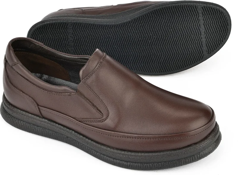 زيا , Men's Leather Comfort Shoes 14310ZCL03 Brown