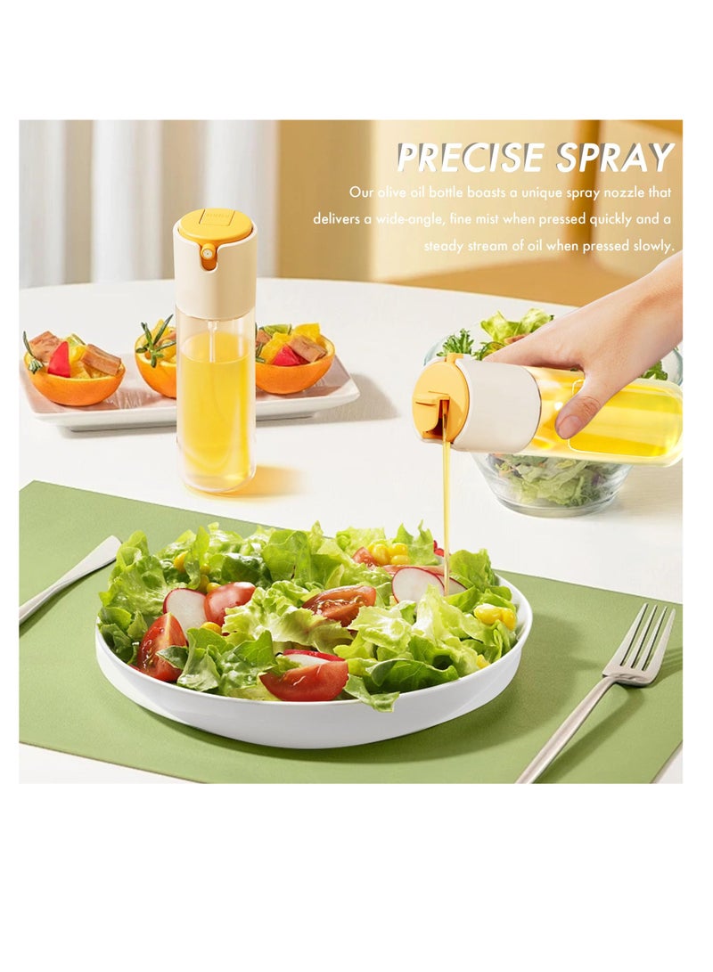 SYOSI Oil Sprayer for Cooking, 2 in 1 Olive Oil Dispenser and Oil Sprayer, Premium Glass Oil Spray Bottle for Air Fryer, Salad, Frying, BBQ (White and Green, 2PCS) - Image 3