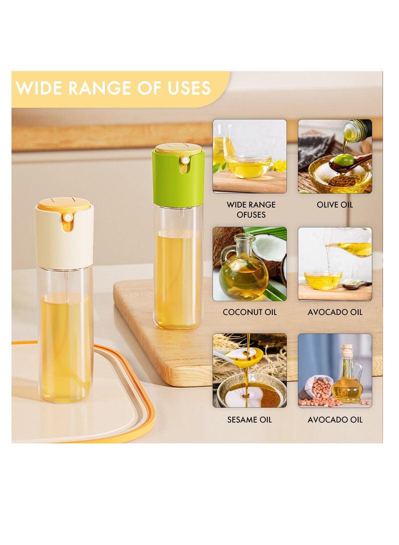 SYOSI Oil Sprayer for Cooking, 2 in 1 Olive Oil Dispenser and Oil Sprayer, Premium Glass Oil Spray Bottle for Air Fryer, Salad, Frying, BBQ (White and Green, 2PCS) - Image 5