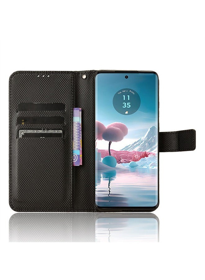 GKK Compatible with Motorola Edge 40 Neo 5G Leather Case Cover,Support PU Leather flip Insert Card Anti-vibration and Anti-wear Cover Compatible with Motorola Edge 40 Neo 5G Case Cover Black  - Image 5