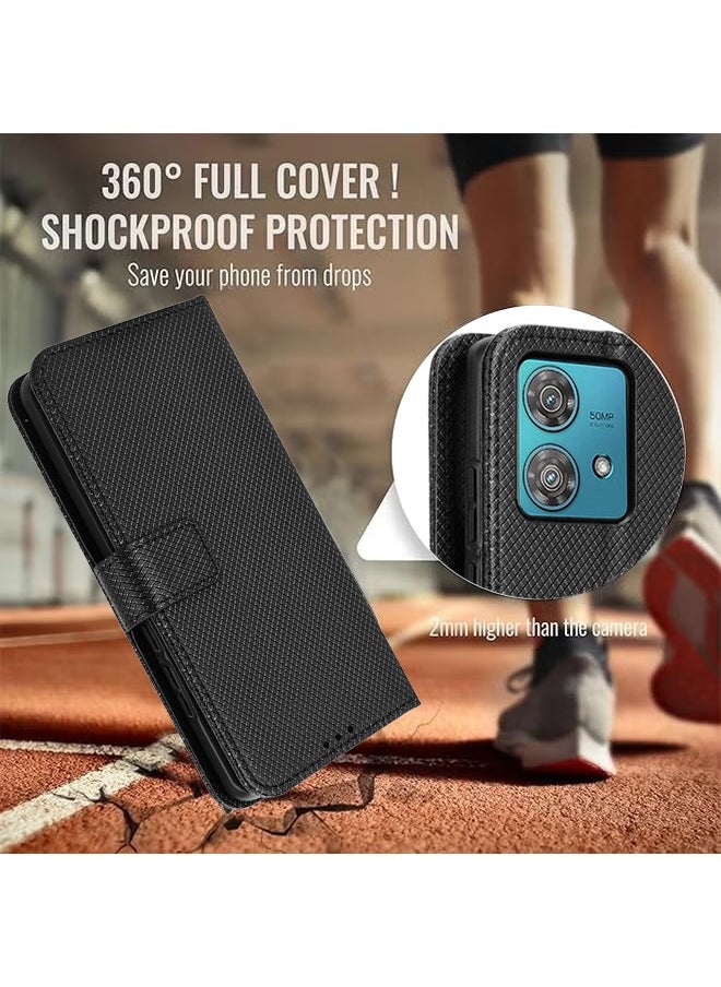 GKK Compatible with Motorola Edge 40 Neo 5G Leather Case Cover,Support PU Leather flip Insert Card Anti-vibration and Anti-wear Cover Compatible with Motorola Edge 40 Neo 5G Case Cover Black  - Image 3