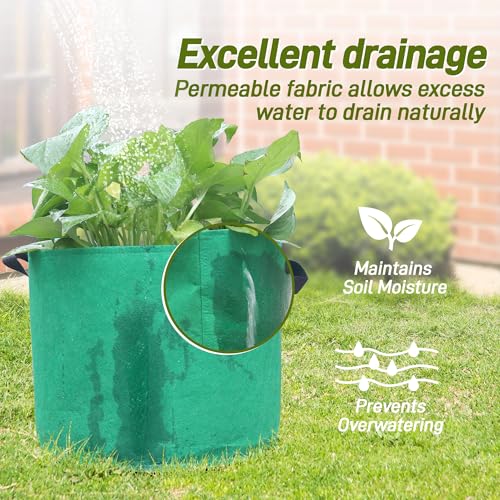 Biotolot 15-Gallon Fabric Grow Bags (7 Pack of Mix Colors) with Handles for Potato Tomato Flower and Vegetables - Image 4