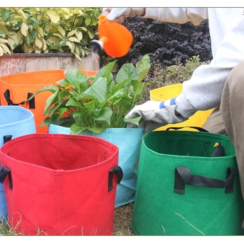 Biotolot 15-Gallon Fabric Grow Bags (7 Pack of Mix Colors) with Handles for Potato Tomato Flower and Vegetables - Image 3