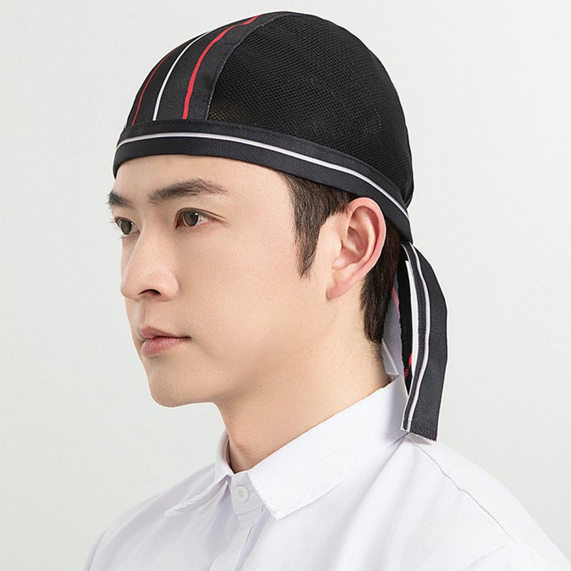 Breathable Mesh Japanese Food Shop Pirate Hat Catering Waiter Work Hat Chef Hat Beret Men And Women Baotou Hat - Image 4