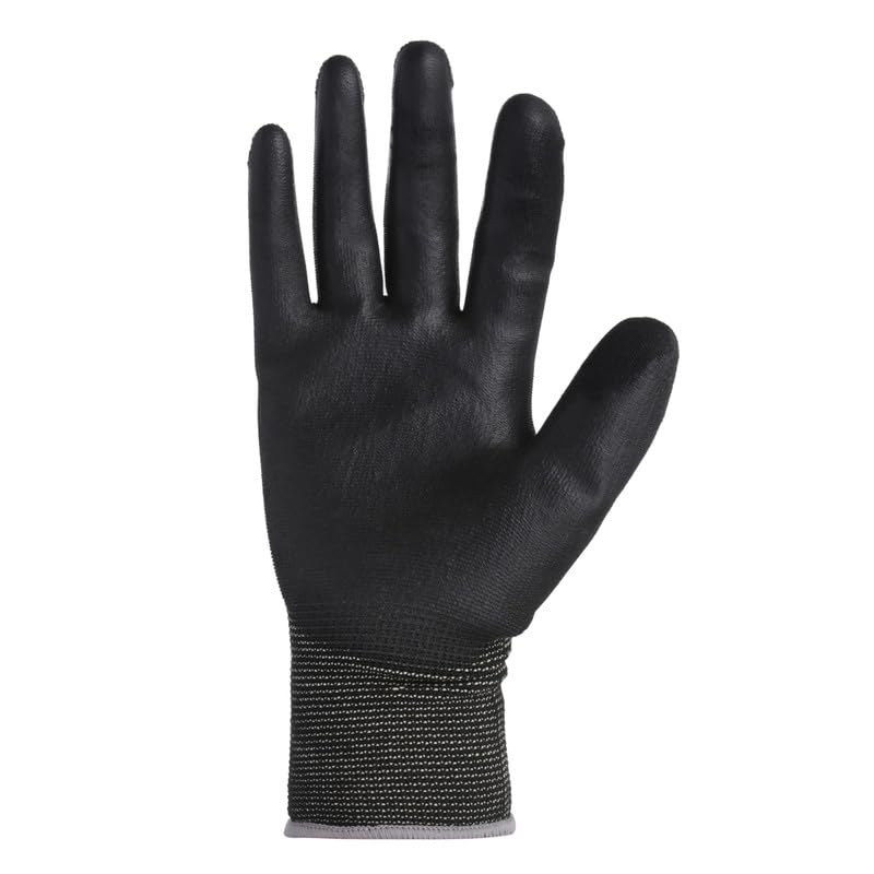 Karam HS22 Safety Gloves for Mechanical Hazards | Safety Work Gloves with Black Liner with Black PU Coating | Multipurpose Use | Cut Resistant | Abrasion, Tear & Puncture Resistant | Size-M - Image 3