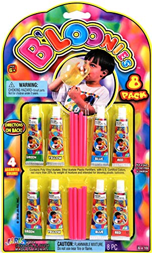 Ja-Ru JARU Bloonies Magic Plastic Bubbles with Straw 1 Pack 8 Tube Super Elastic Bubble Balloons for Kids 90s Toys Nostalgia Bubble Party Favors 2000s Party Decorations 7741A - Image 1