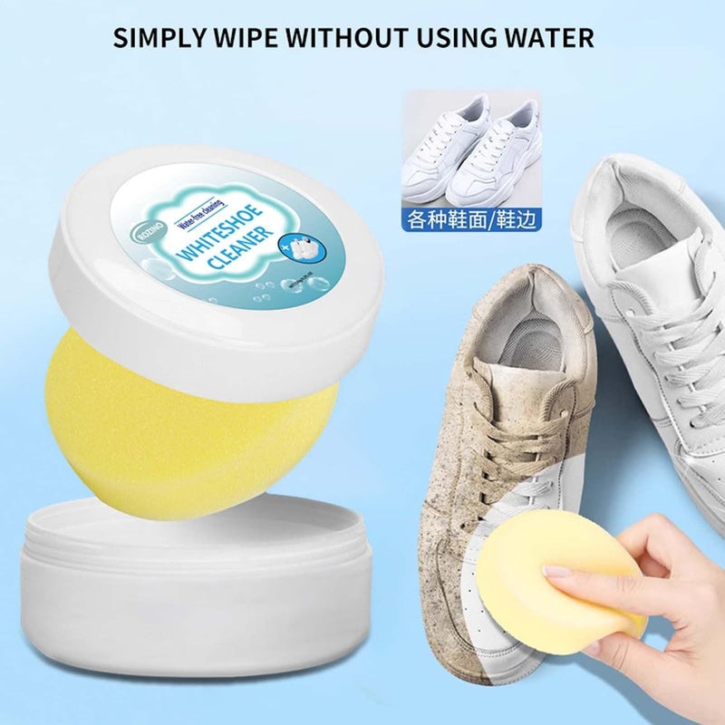 klarako Multi-functional Cleaning and Stain Removal Cream, Awesome Cleaner All Purpose, White Shoe Cleaning Cream with Sponge, Multipurpose Cleaning Cream, White Shoe Cleaner, Shoes Decontaminate Solid Paste - Image 2