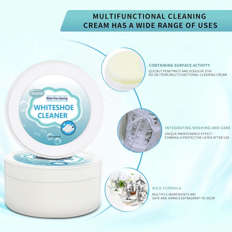 klarako Multi-functional Cleaning and Stain Removal Cream, Awesome Cleaner All Purpose, White Shoe Cleaning Cream with Sponge, Multipurpose Cleaning Cream, White Shoe Cleaner, Shoes Decontaminate Solid Paste - Image 3
