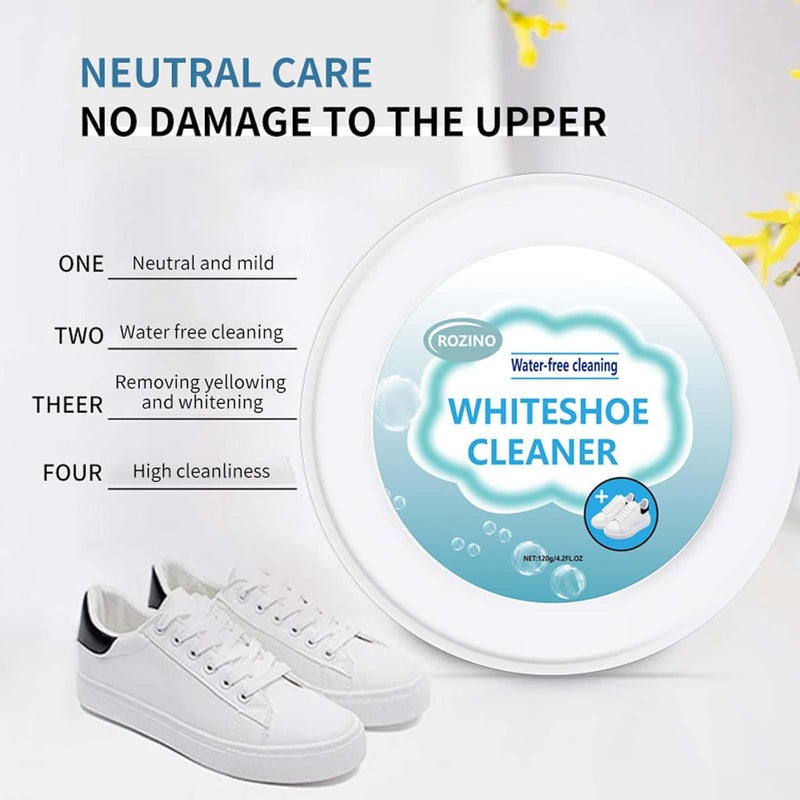 klarako Multi-functional Cleaning and Stain Removal Cream, Awesome Cleaner All Purpose, White Shoe Cleaning Cream with Sponge, Multipurpose Cleaning Cream, White Shoe Cleaner, Shoes Decontaminate Solid Paste - Image 4