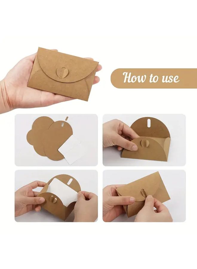 Vintage Kraft Paper Mini Envelopes and Blank Cards Set 20pcs Each for Wedding Invitations - Image 4