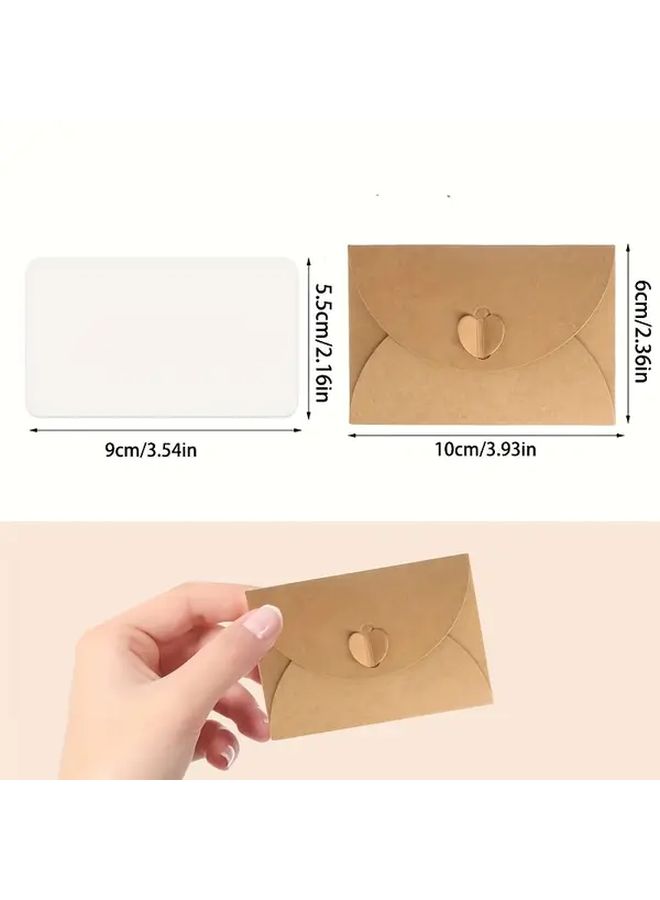 Vintage Kraft Paper Mini Envelopes and Blank Cards Set 20pcs Each for Wedding Invitations - Image 3
