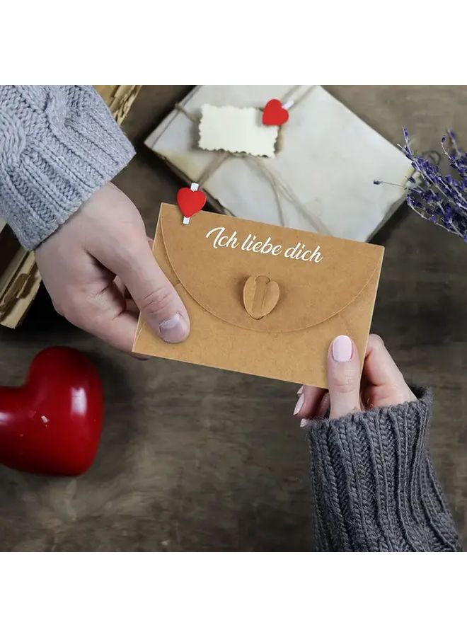 Vintage Kraft Paper Mini Envelopes and Blank Cards Set 20pcs Each for Wedding Invitations - Image 5